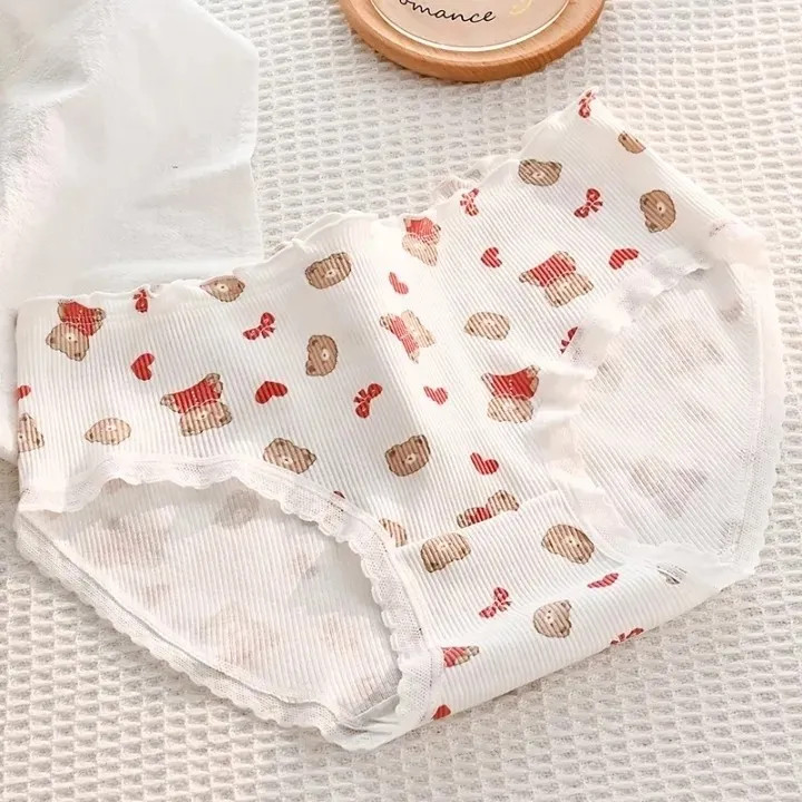 شورت زنانه عروسکی کبریتی نخی طرح تدی پک سه تایی سایز ایکس لارج