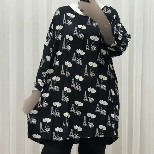 تونیک نخی زنانه مدل ایفل سایز بزرگ فری سایز مناسب تا 56