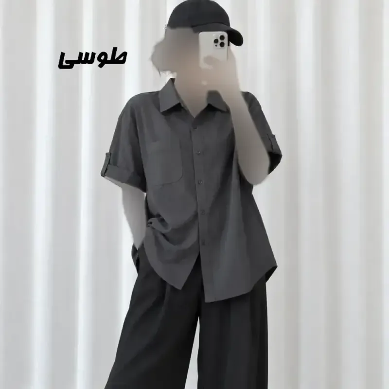 شومیز پری سیلک جلو جیب دکمه دار فری سایز مناسب تا 48 چهارفصل
