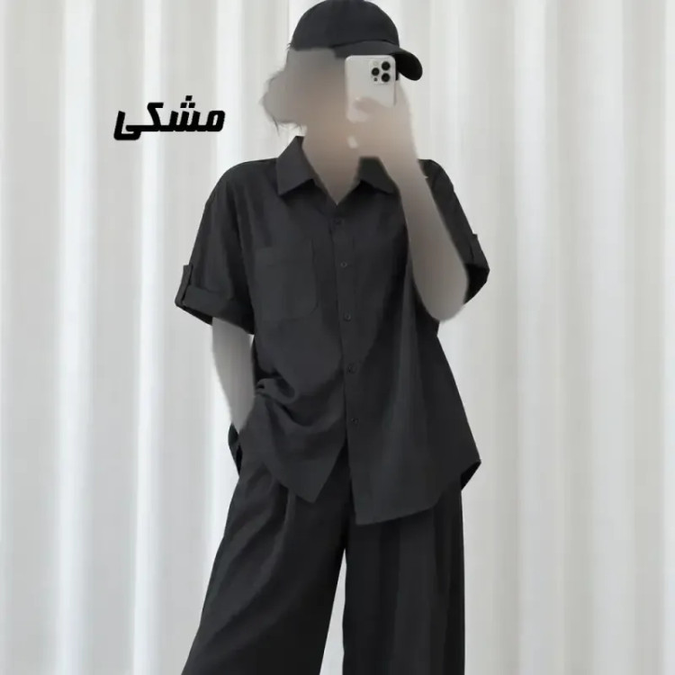 شومیز پری سیلک جلو جیب دکمه دار فری سایز مناسب تا 48 چهارفصل