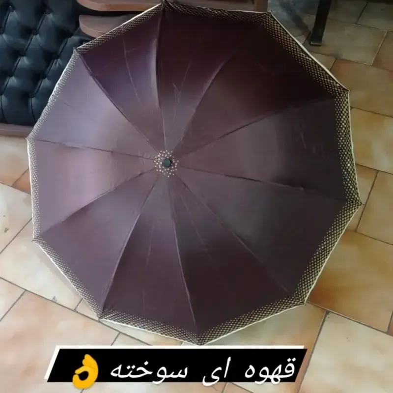 چتر اسپورت دور شطرنجی 10 فنر ضد باد دو رویه پارچه نانو دستی مناسب آقایان و بانوان