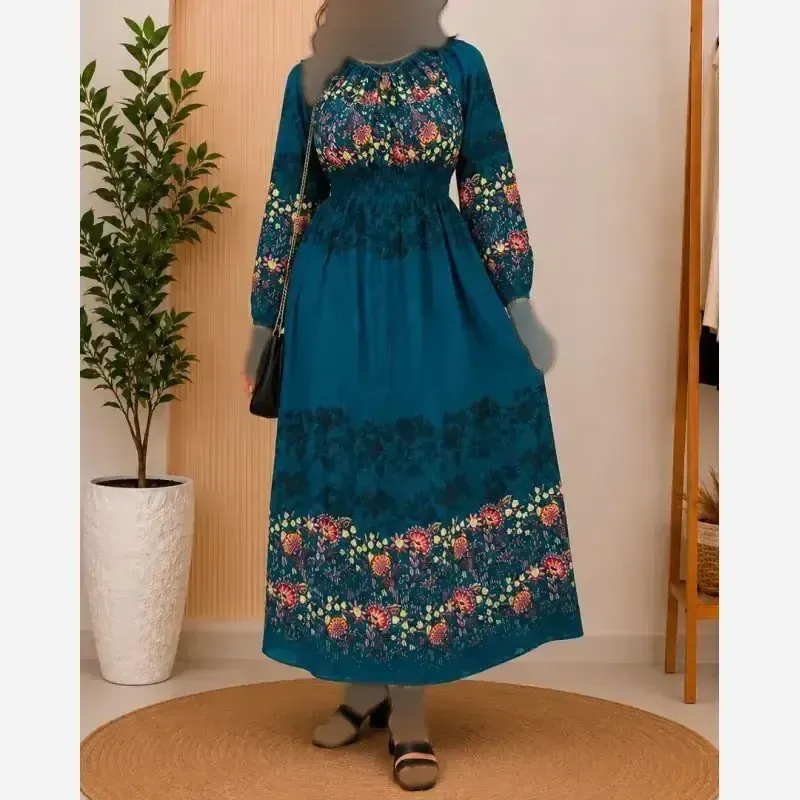 پیراهن ساحلی زنانه حاشیهدار نخی فریسایز