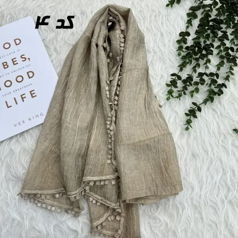 شال نخ کتان سنگشور مجلسی و روزمره قواره 192 در 66 سانت