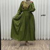پیراهن نخی گلدوزی زنانه و دخترانه مدل جانان فری سایز مناسب تا 48