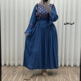 پیراهن نخی گلدوزی زنانه و دخترانه مدل جانان فری سایز مناسب تا 48