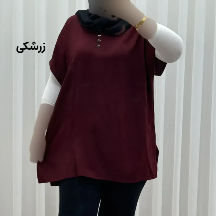 تاپ زنانه نخی ساده سایز بزرگ فری سایز مناسب تا سایز 54