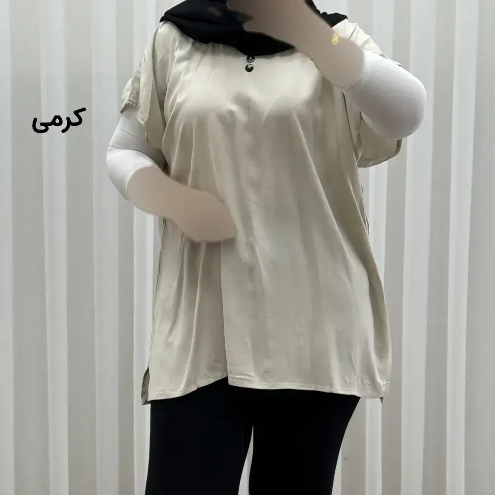 تاپ زنانه نخی ساده سایز بزرگ فری سایز مناسب تا سایز 54