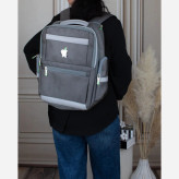 کوله پشتی پارچه ای مدرسه و دانشگاه ابعاد 40 در 30 سانتیمتر با جیب بیرونی