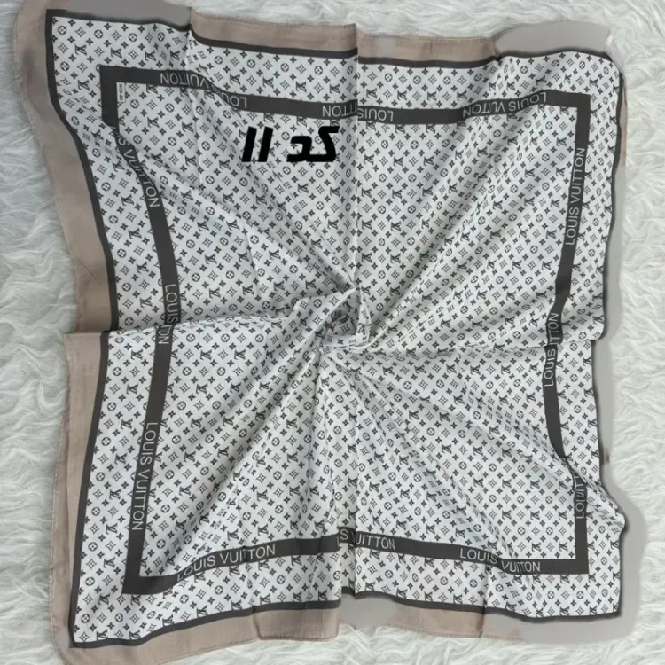 مینی اسکارف قهوهای نخ طرحبندی 65×65 سانتیمتر بدون آبرفت و رنگ رفت