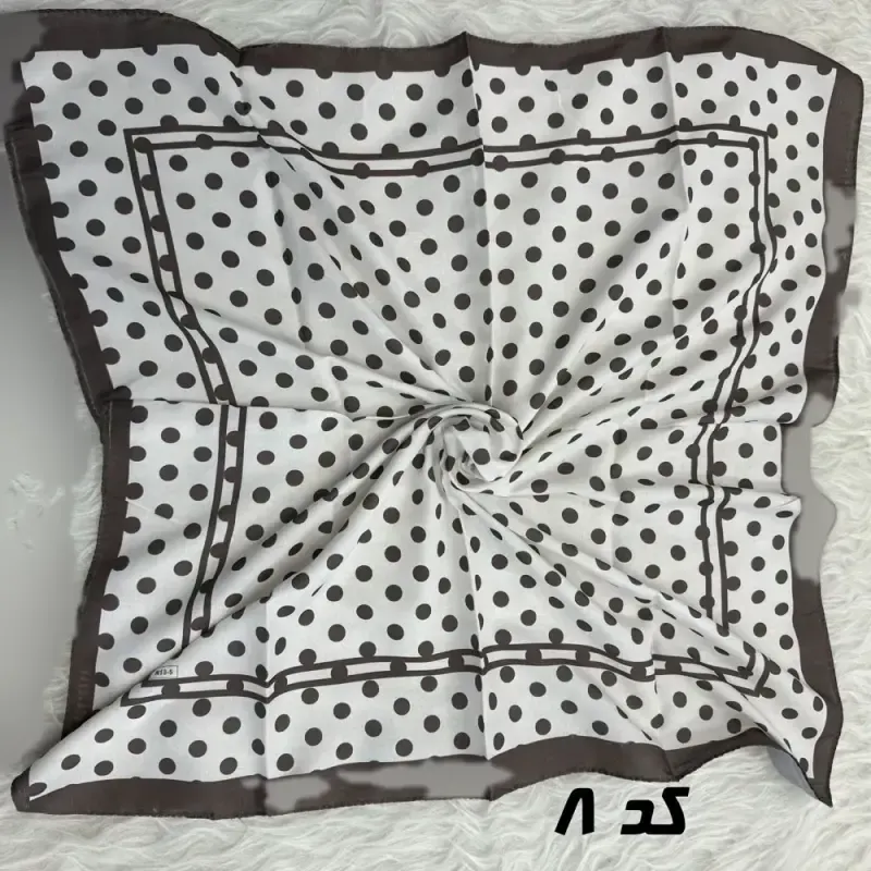 مینی اسکارف قهوهای نخ طرحبندی 65×65 سانتیمتر بدون آبرفت و رنگ رفت