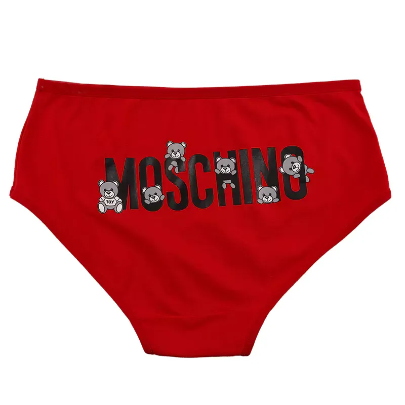 شورت اسلیپ زنانه نخی چاپی طرح خرس moschino برند بانو سایز XL