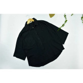 شومیز زنانه نگینی آستین سه ربع جنس پفکی تک سایز