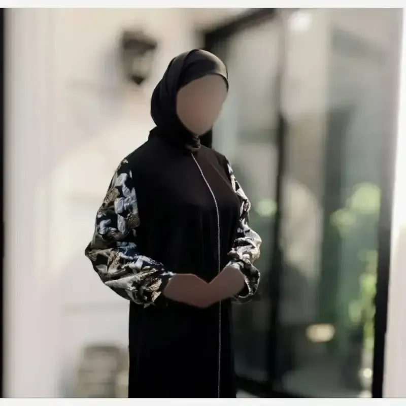 مانتو عبایی مشکی طرح مهلا جنس کرپ الیزه نخ توییست آستین آستر دار سایز بزرگ