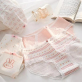 شورت زنانه عروسکی فانتزی کبریتی نخی صورتی طرح خرگوشی سایز XL