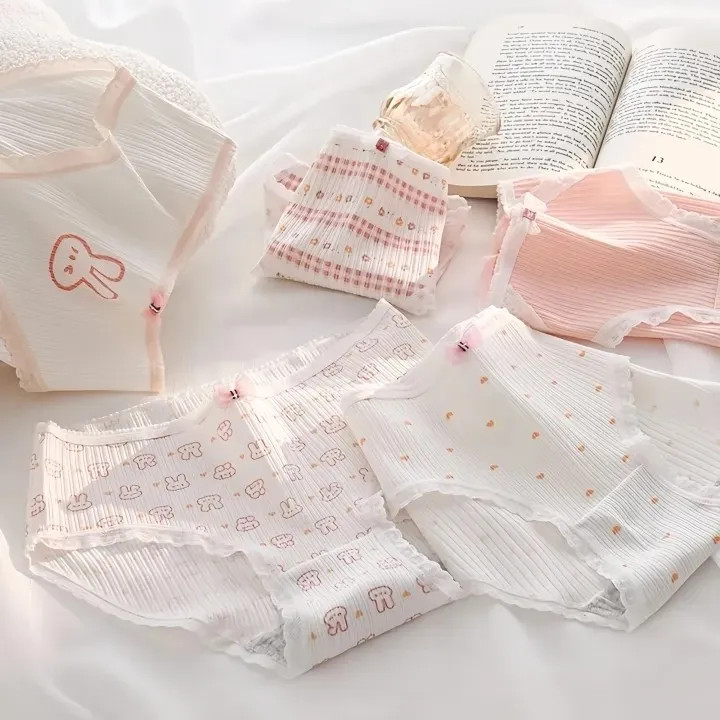 شورت زنانه عروسکی فانتزی کبریتی نخی صورتی طرح خرگوشی سایز XL