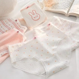 شورت زنانه عروسکی فانتزی کبریتی نخی صورتی طرح خرگوشی سایز XL