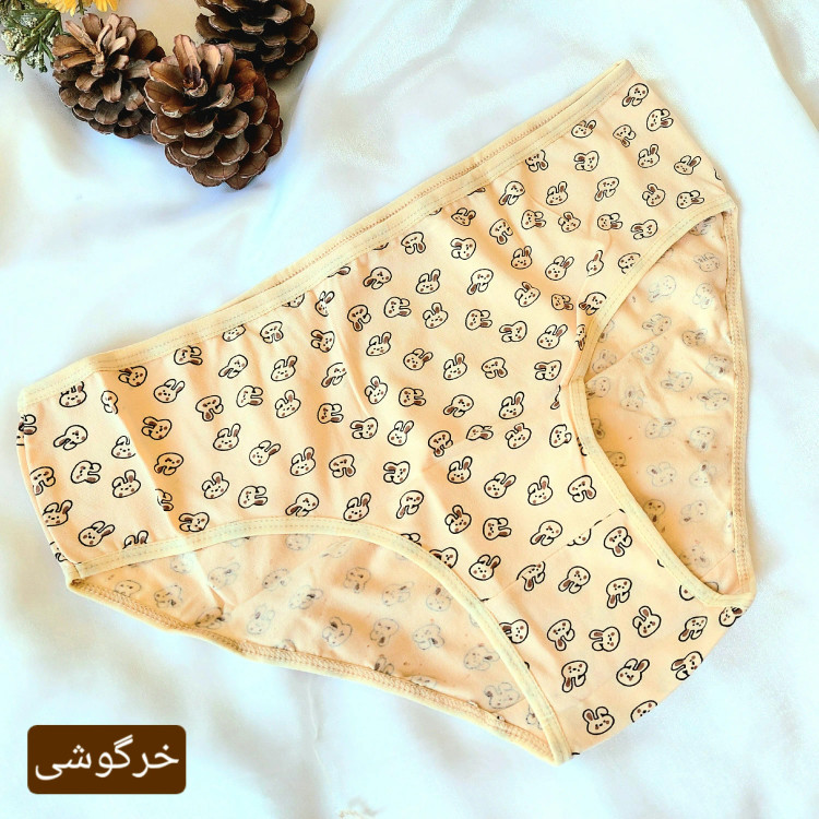 شورت زنانه نخی طرح ترک قواره دار سایز 2XL آل کیم کرم عروسکی