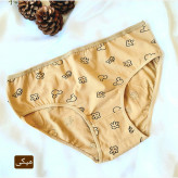 شورت زنانه نخی طرح ترک قواره دار سایز 2XL آل کیم کرم عروسکی