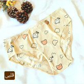 شورت زنانه نخی طرح ترک قواره دار سایز 2XL آل کیم کرم عروسکی